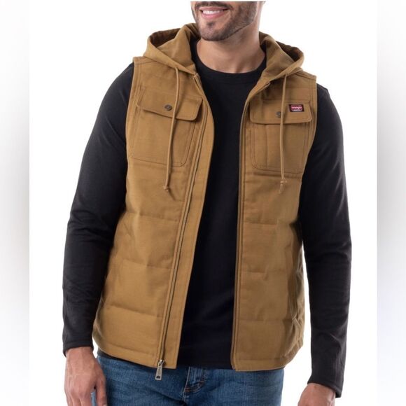 Wrangler Workwear Hooded Vest full zip size small - Picture 1 of 7